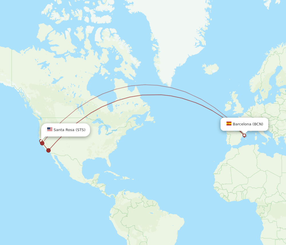 BCN-STS flight routes