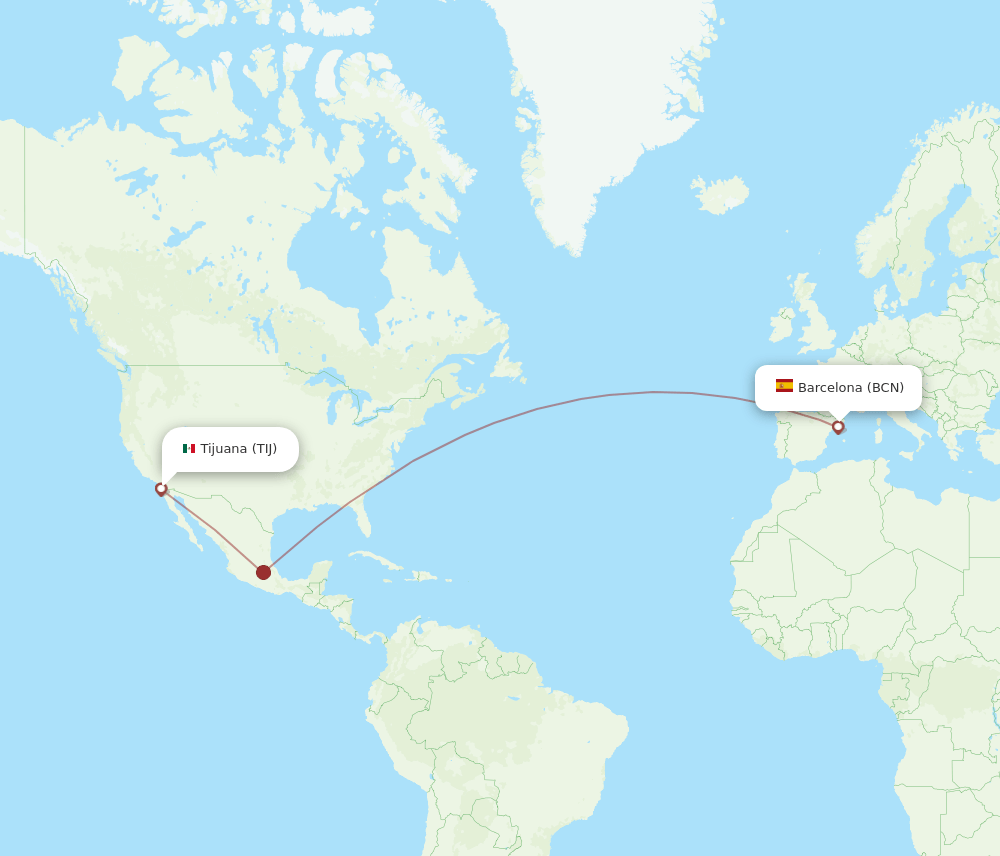 BCN-TIJ flight routes