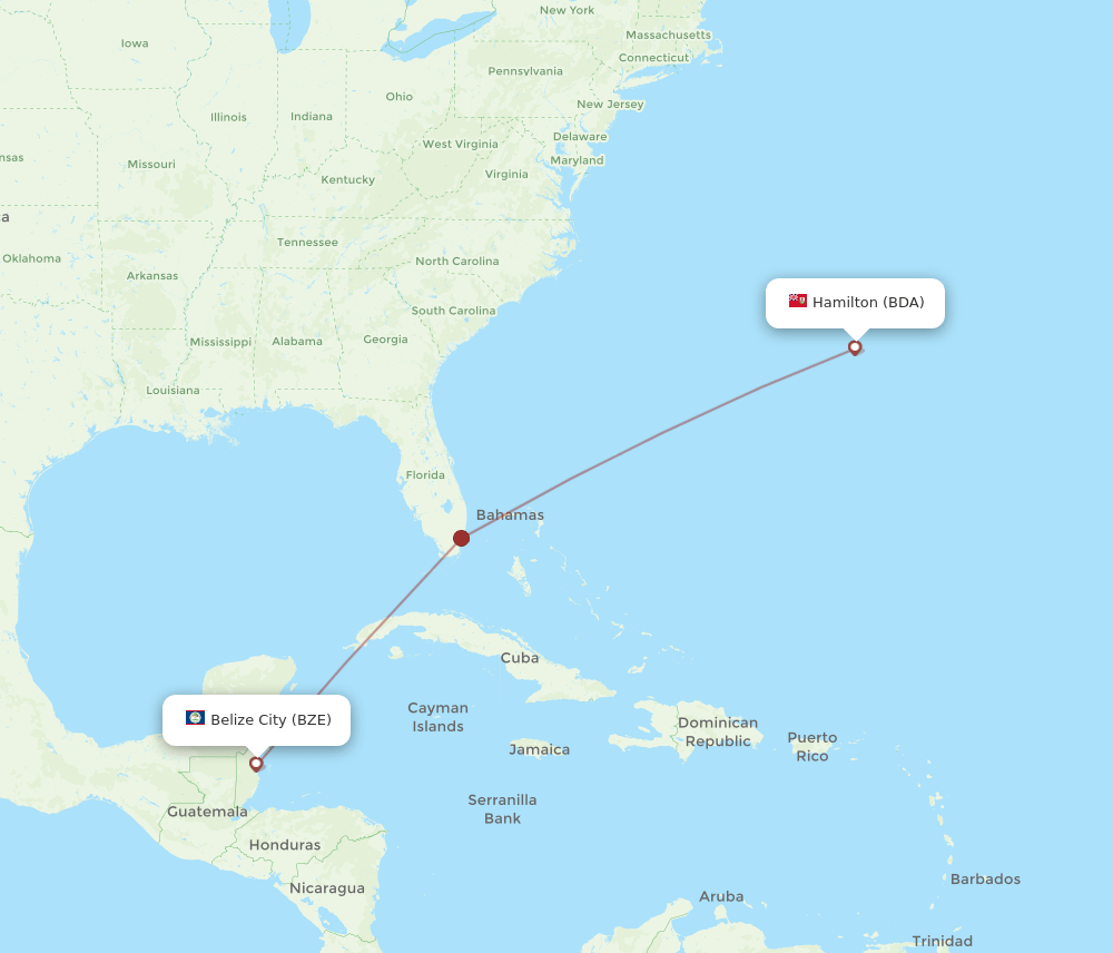 BDA-BZE flight routes