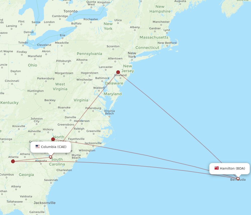 BDA-CAE flight routes