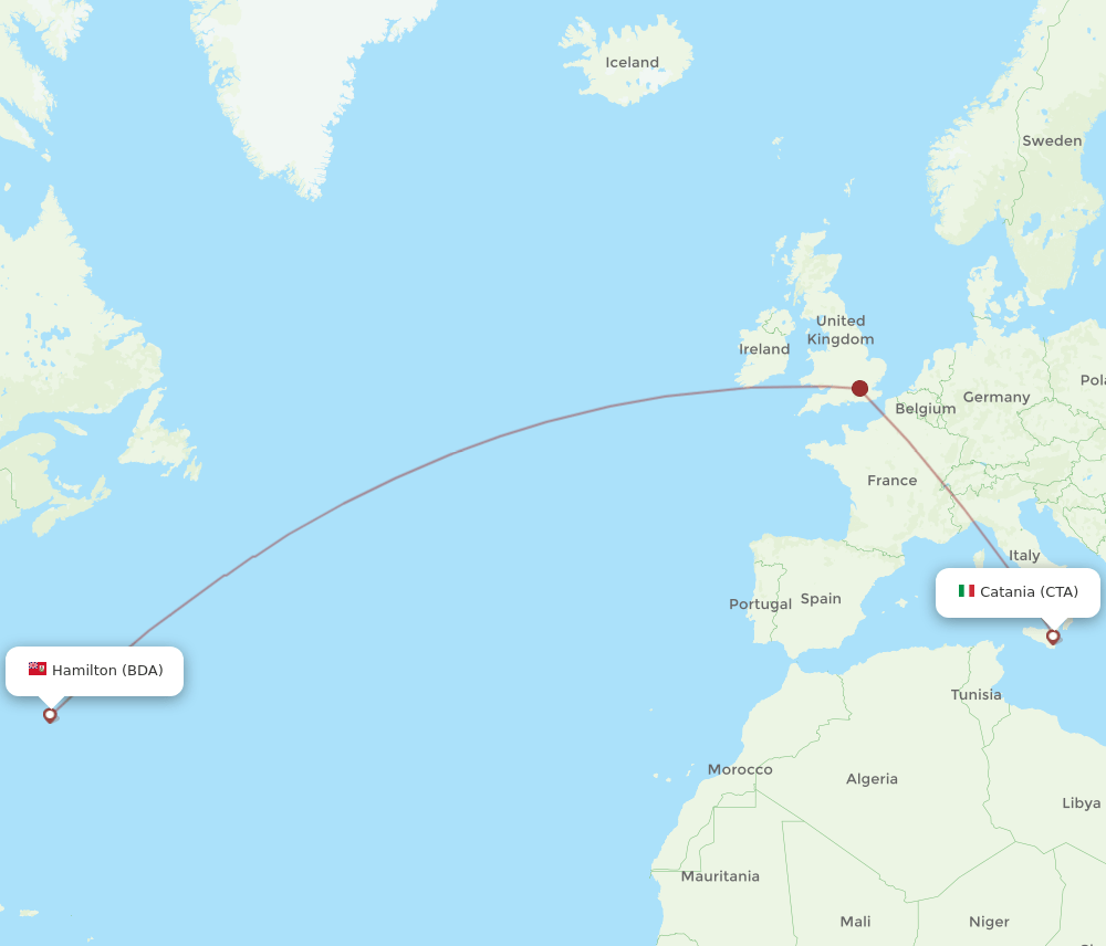 BDA-CTA flight routes