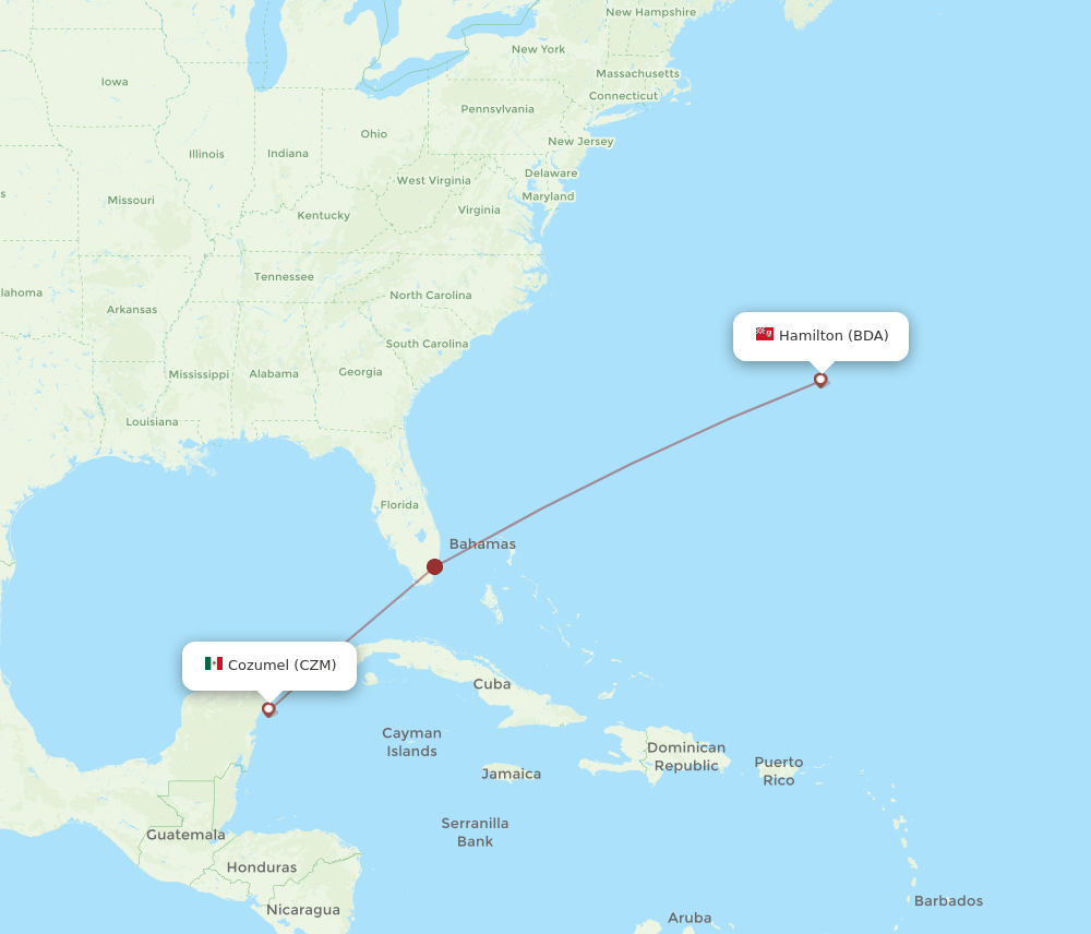 BDA-CZM flight routes