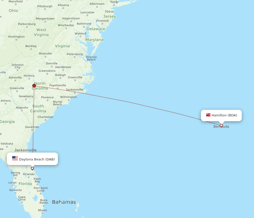 BDA-DAB flight routes