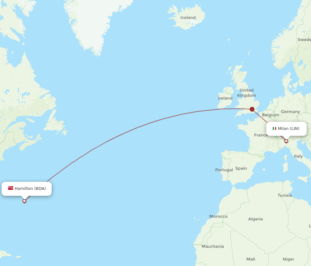 BDA-LIN flight routes