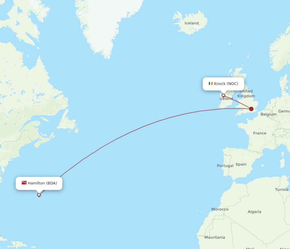 BDA-NOC flight routes