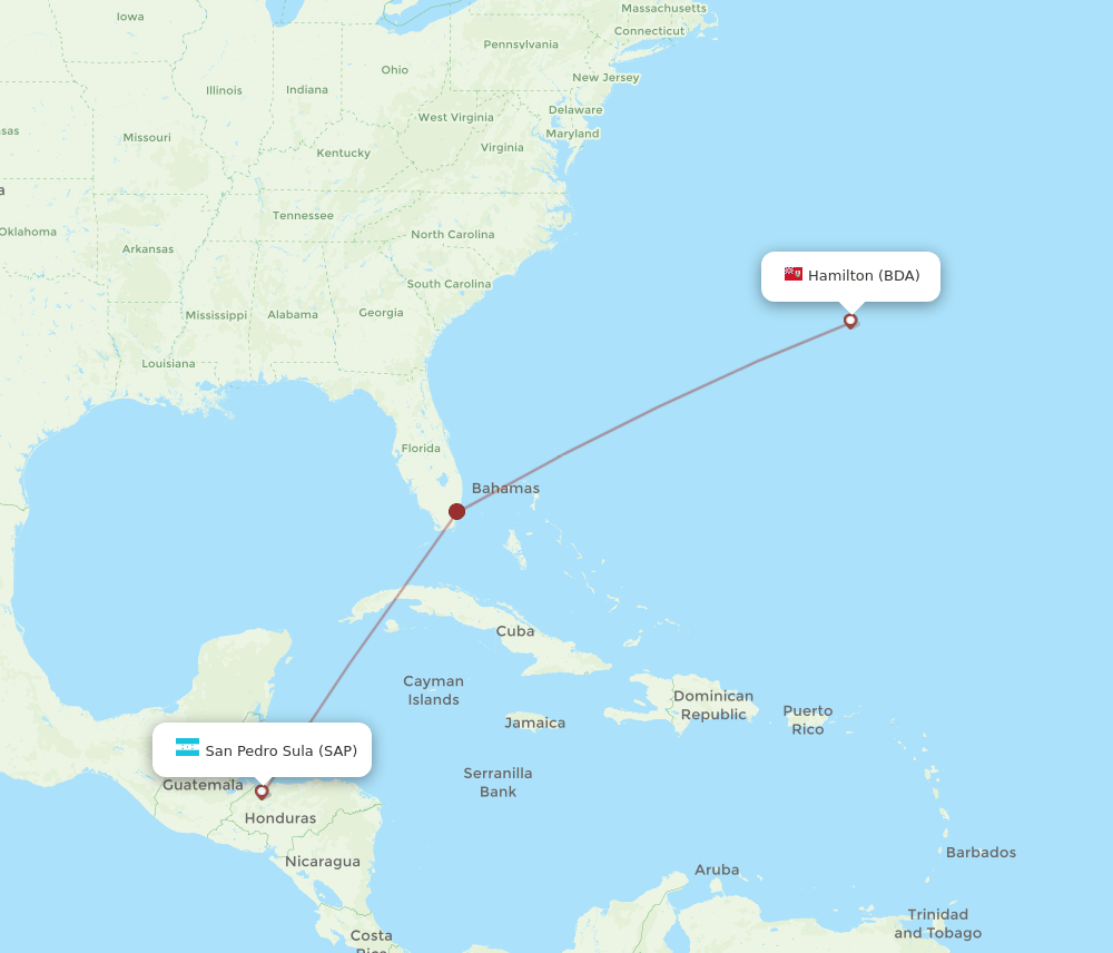 BDA-SAP flight routes