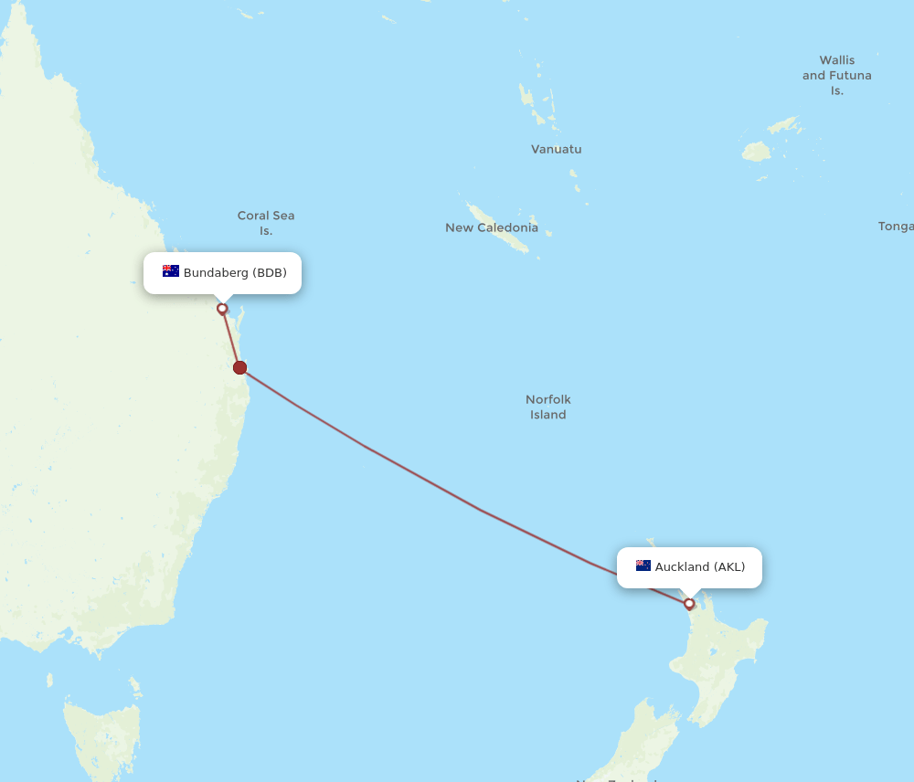 BDB-AKL flight routes