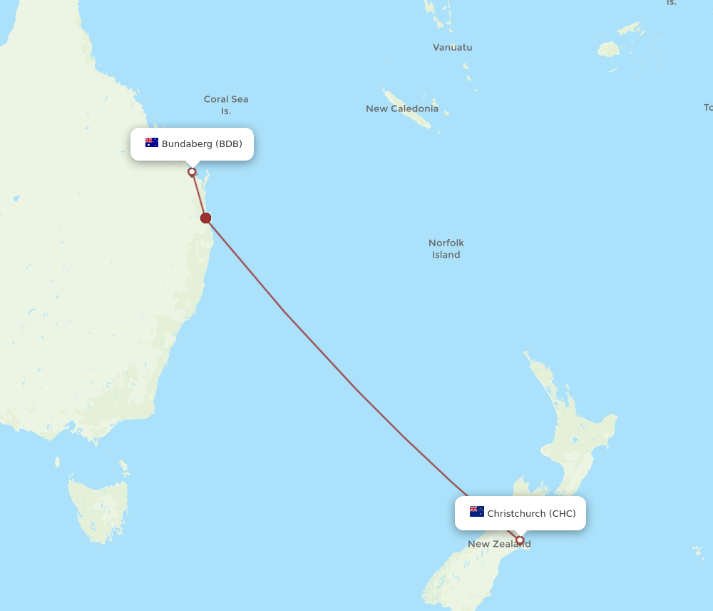 BDB to CHC flights and routes map