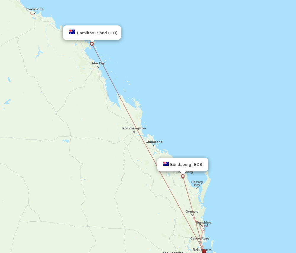 BDB-HTI flight routes