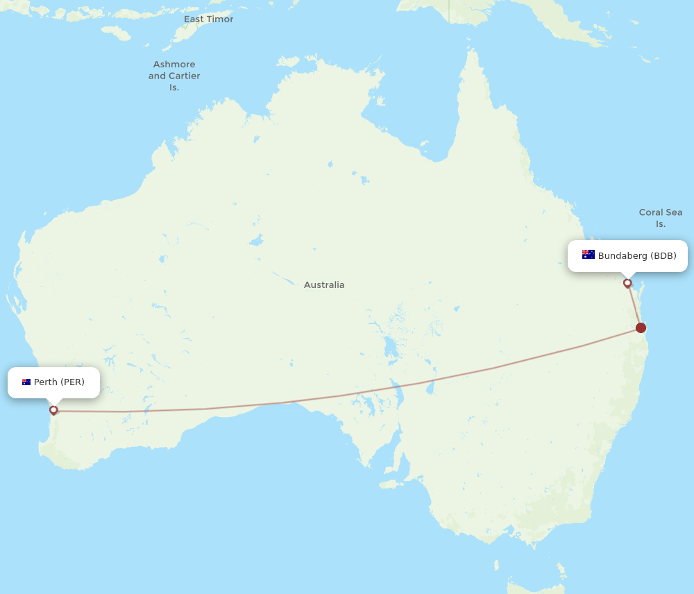 BDB to PER flights and routes map