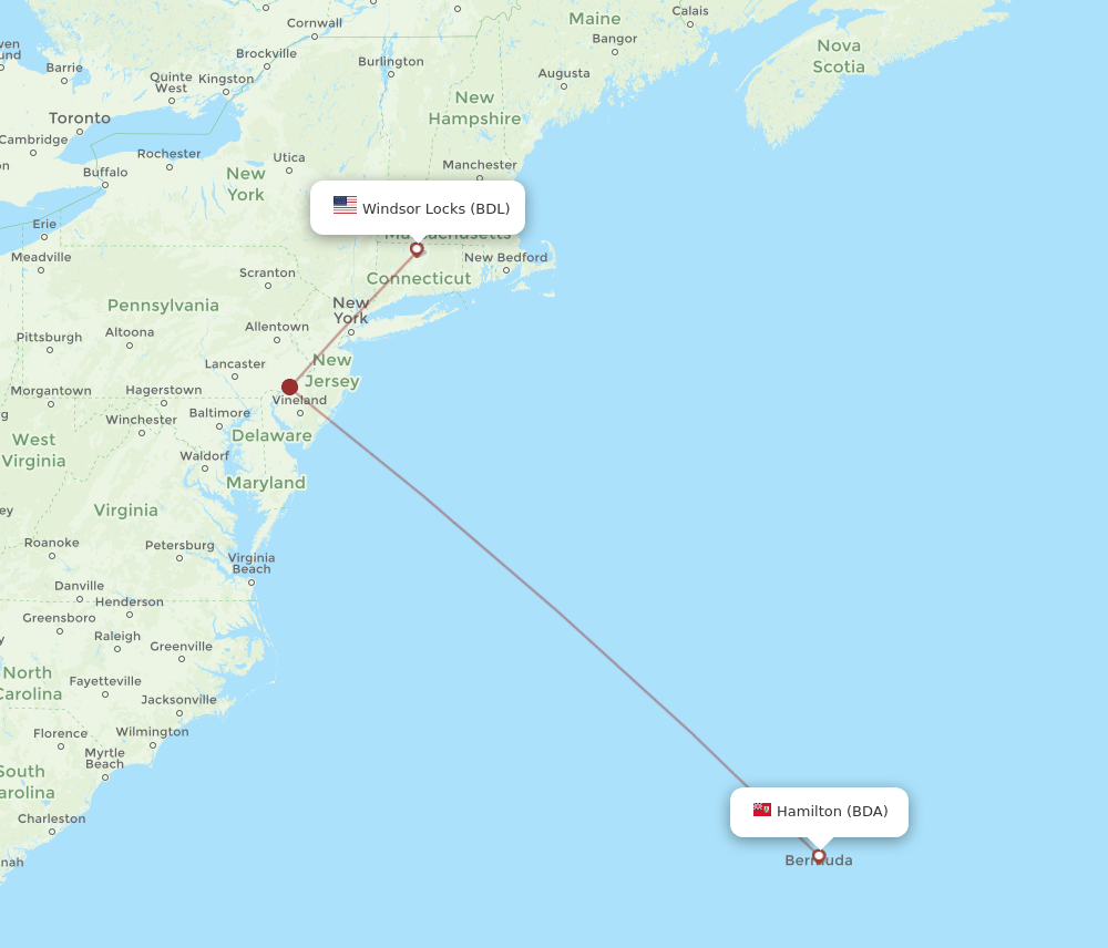 BDL-BDA flight routes