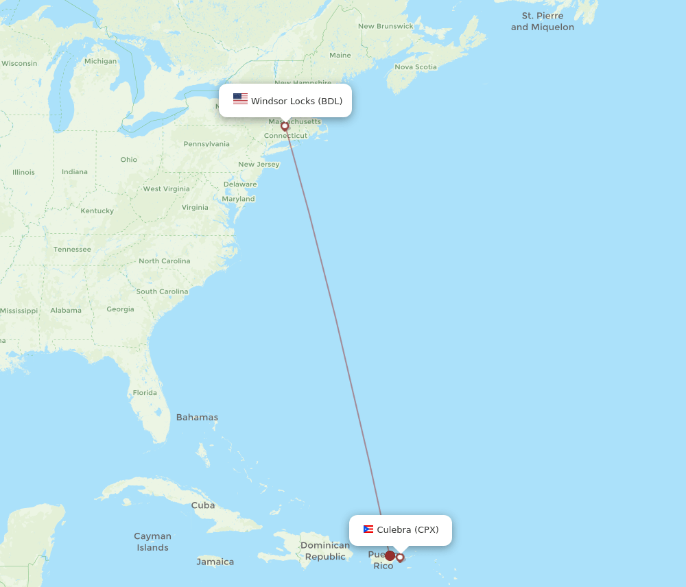 BDL-CPX flight routes