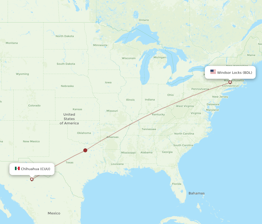 BDL-CUU flight routes