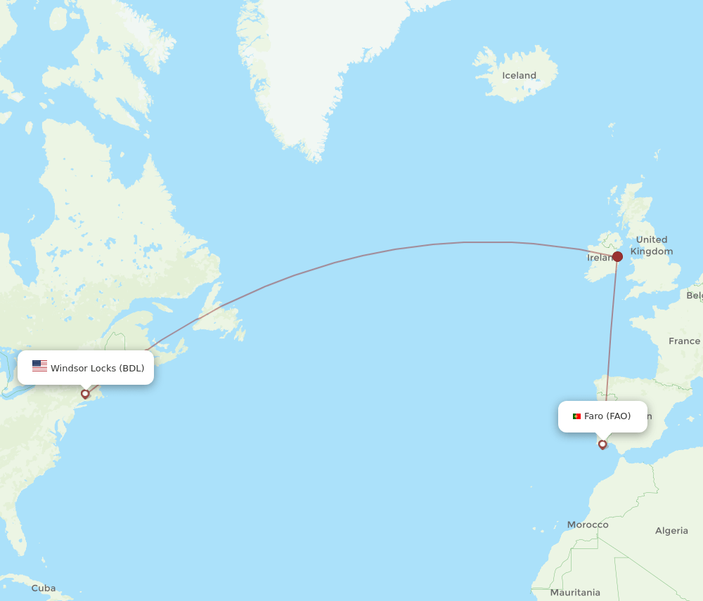 BDL-FAO flight routes