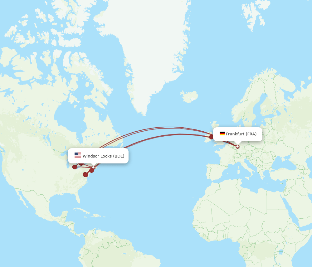 BDL-FRA flight routes