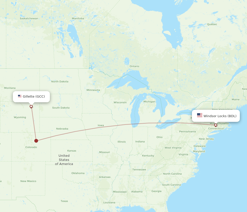 BDL-GCC flight routes