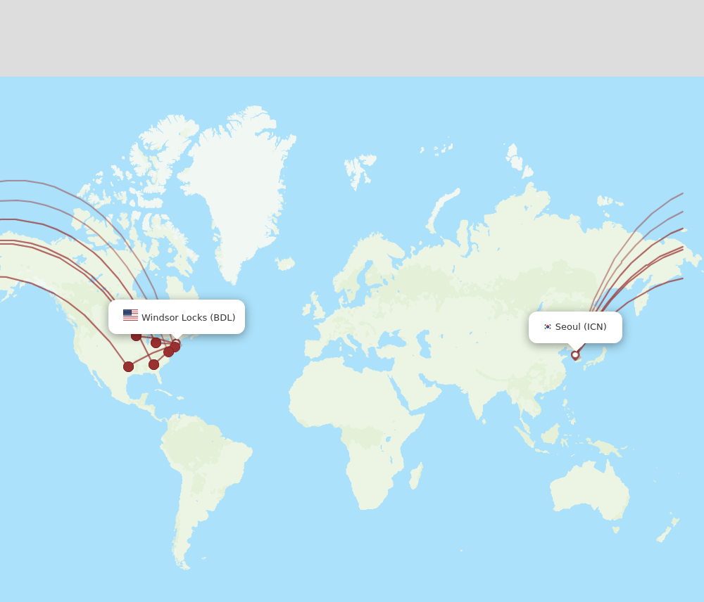 BDL-ICN flight routes