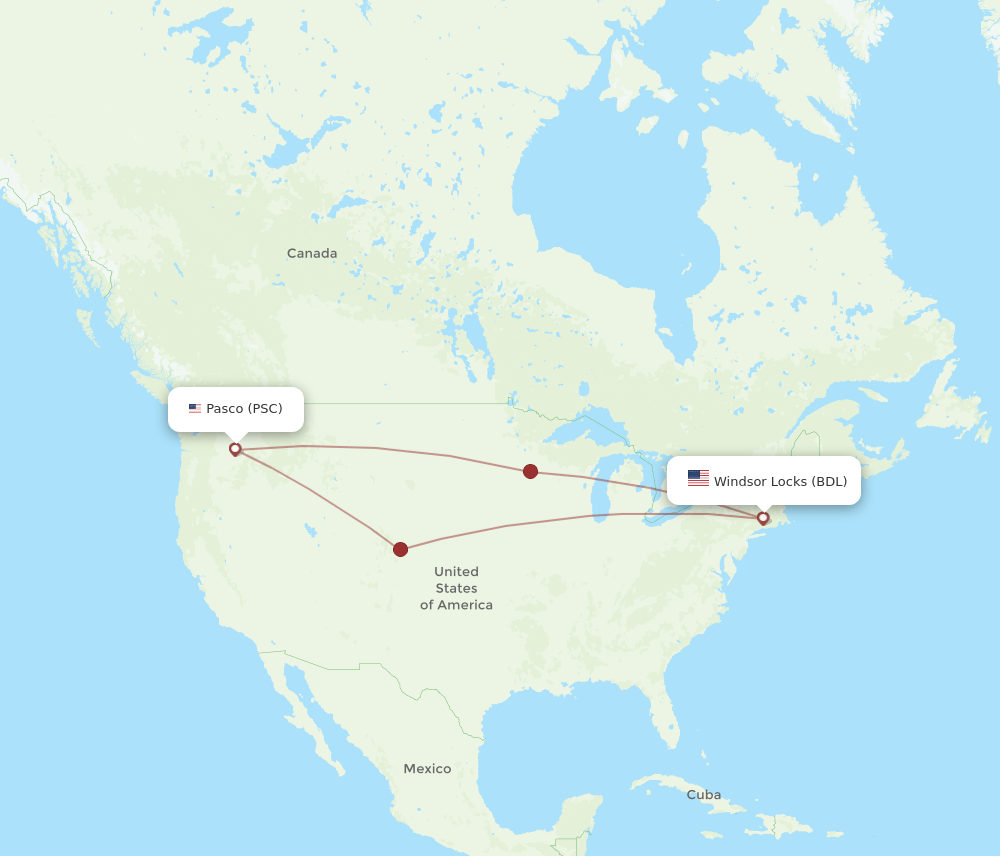 BDL-PSC flight routes