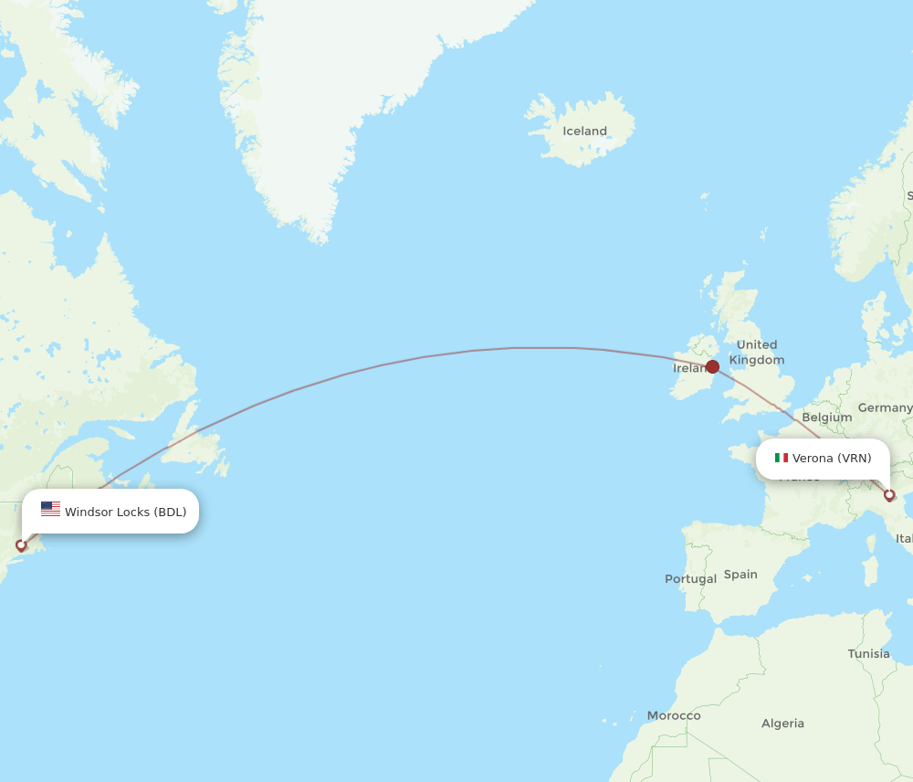 BDL-VRN flight routes