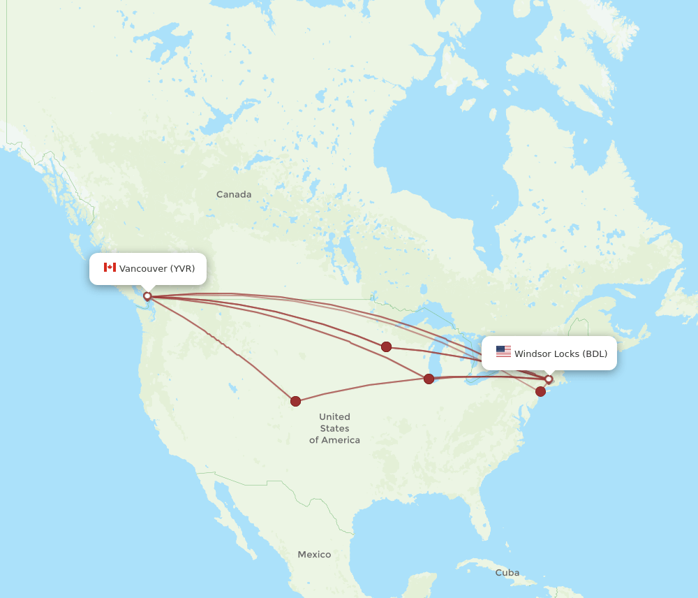 BDL-YVR flight routes