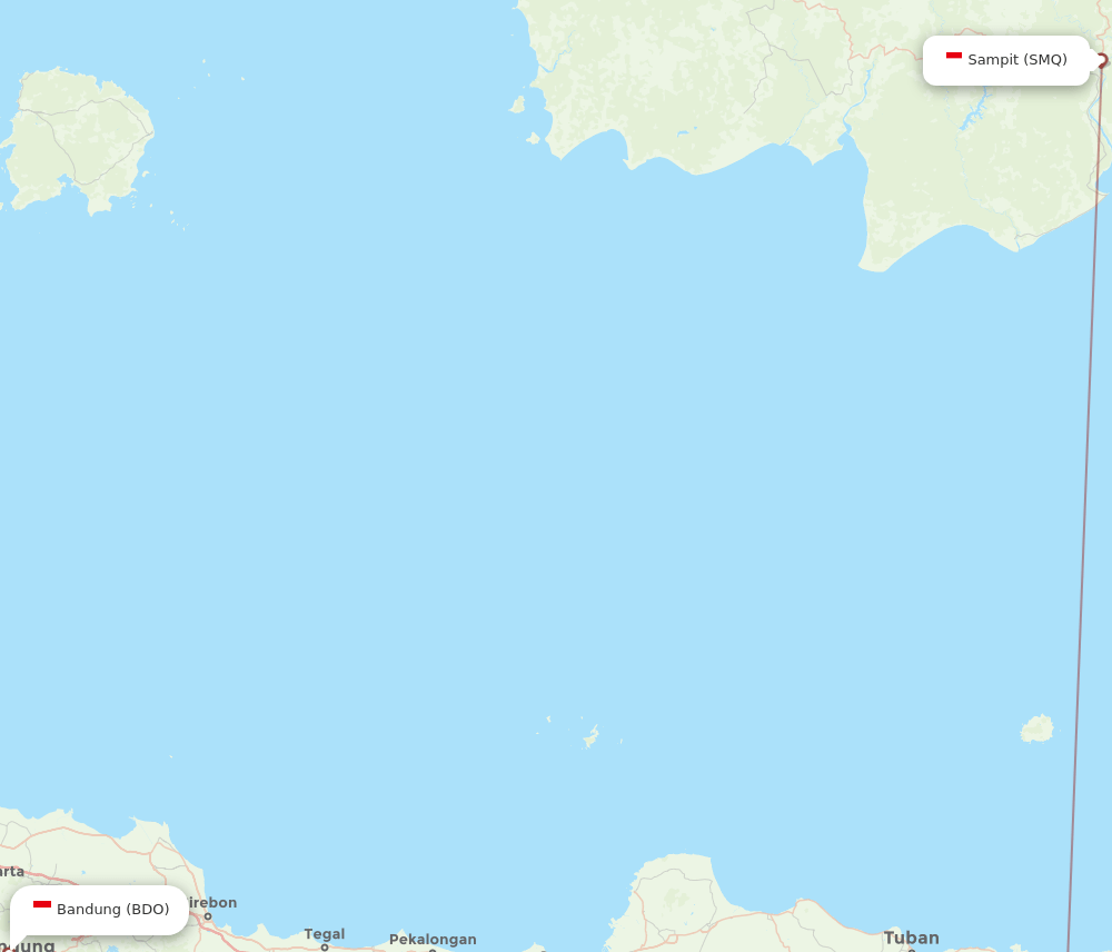 BDO to SMQ flights and routes map