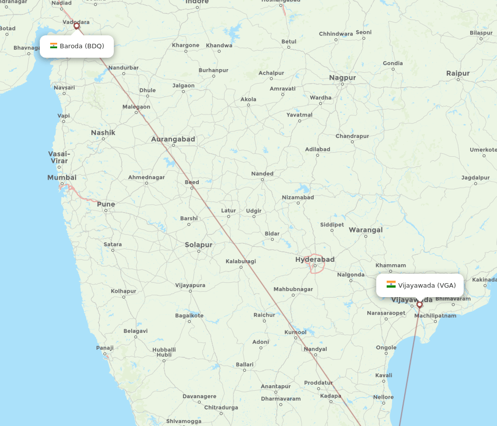 BDQ-VGA flight routes