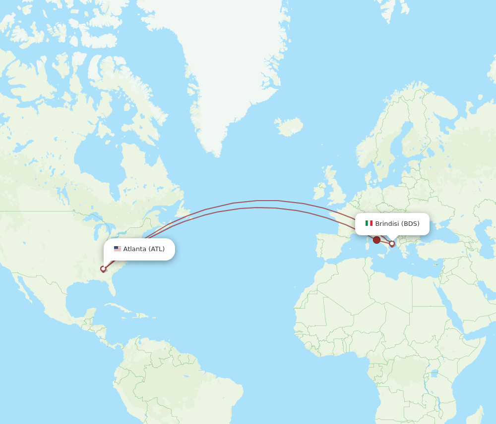 BDS-ATL flight routes