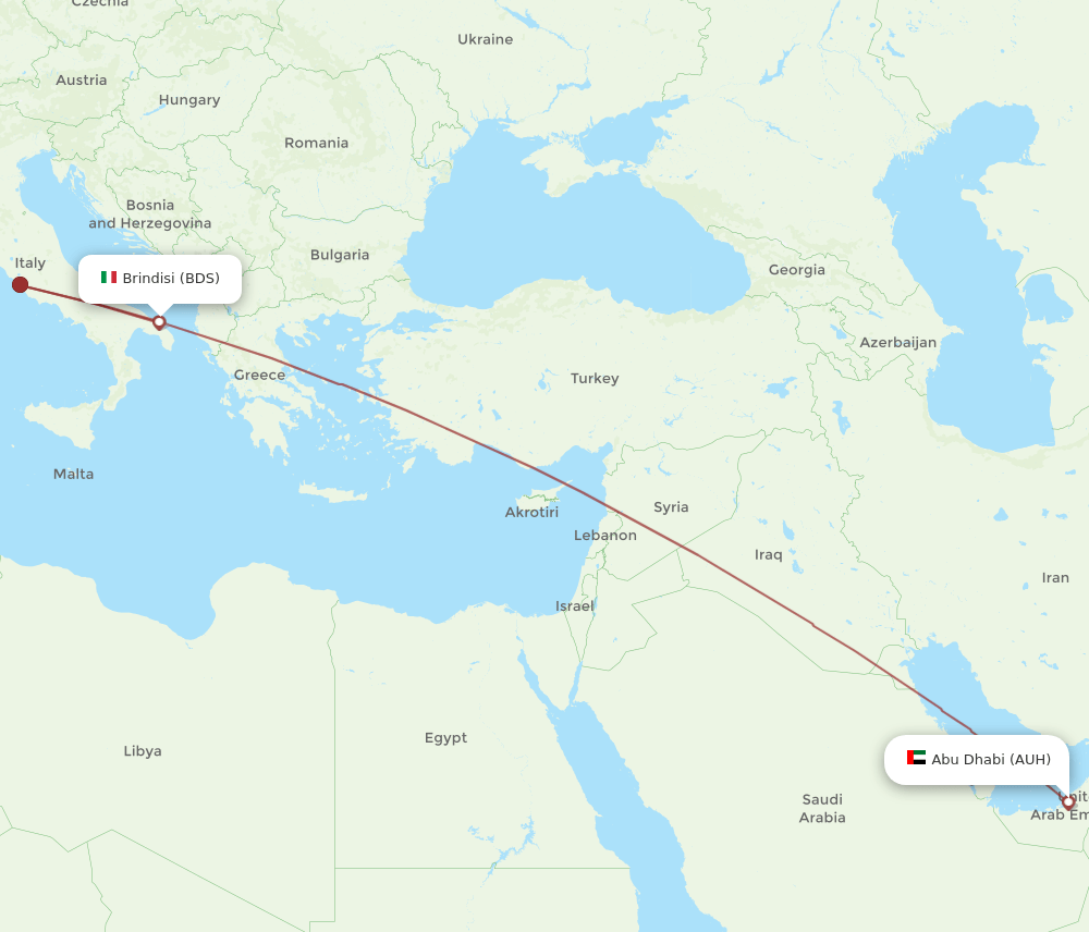 BDS-AUH flight routes