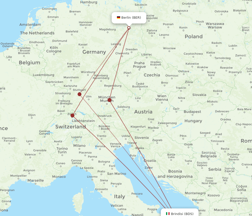 BDS-BER flight routes
