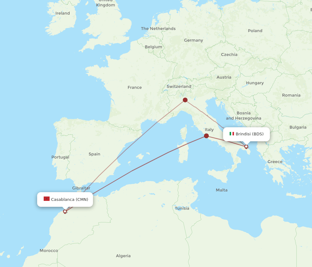 BDS-CMN flight routes