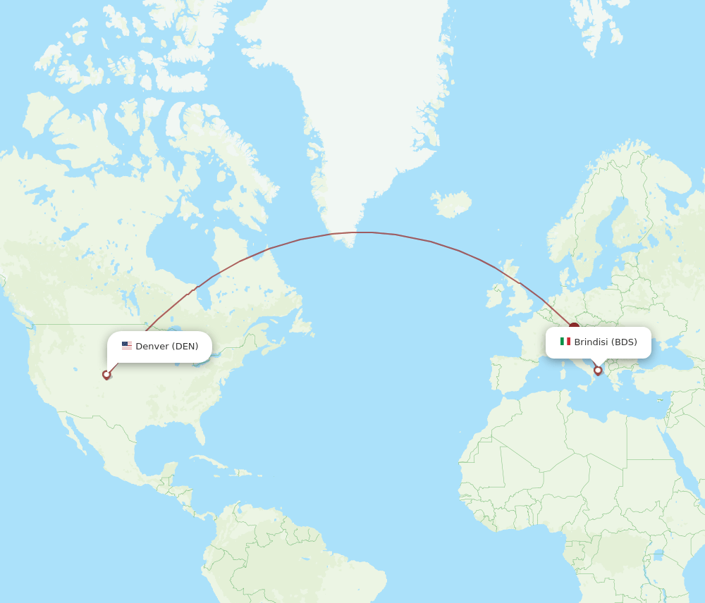 BDS to DEN flights and routes map