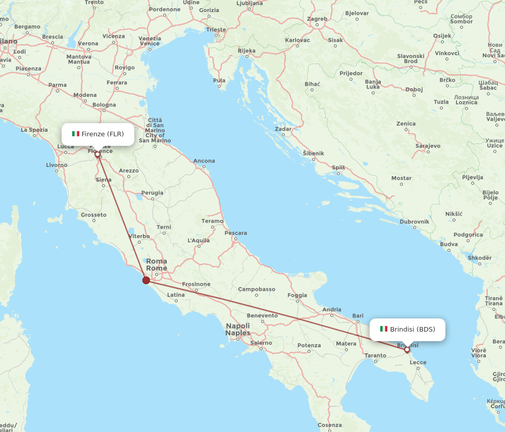 BDS-FLR flight routes