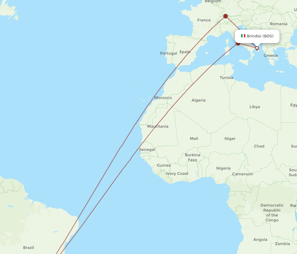 BDS-GRU flight routes