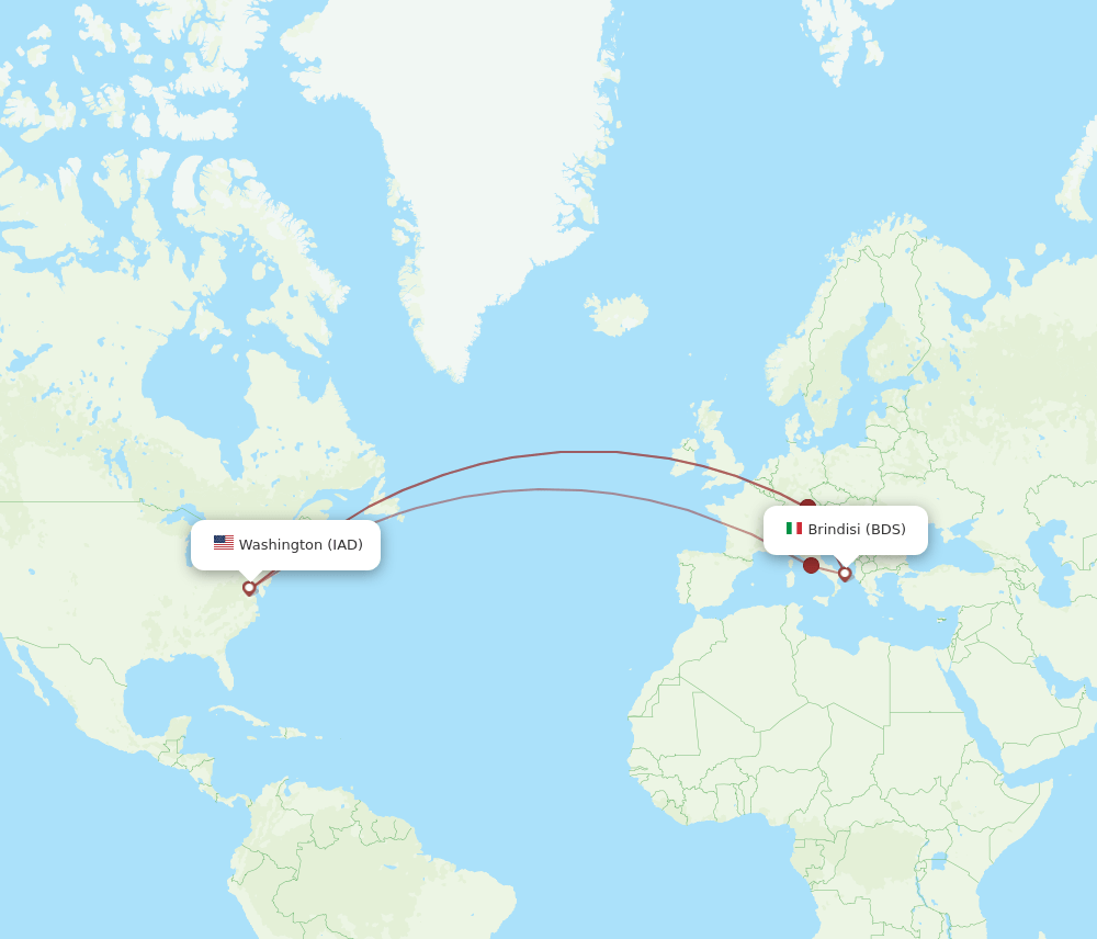 BDS-IAD flight routes