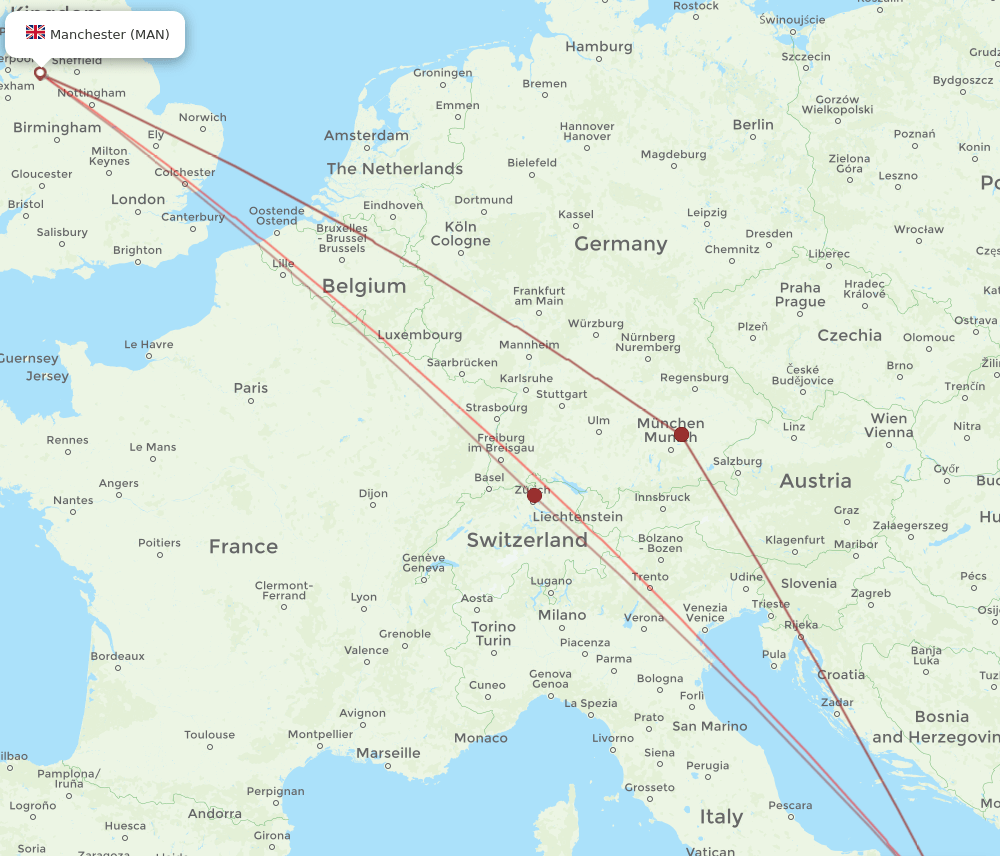 BDS-MAN flight routes