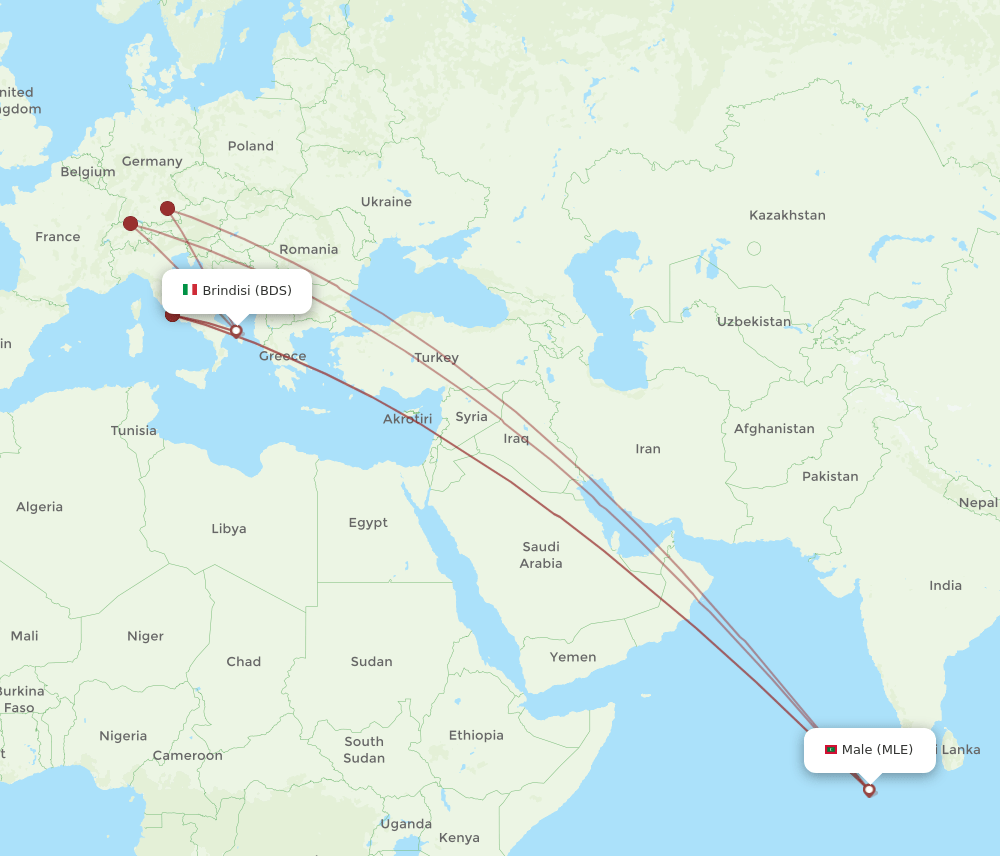 BDS-MLE flight routes