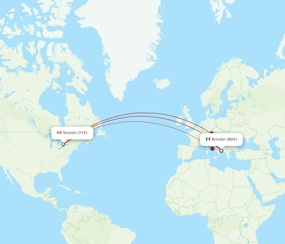 BDS-YYZ flight routes