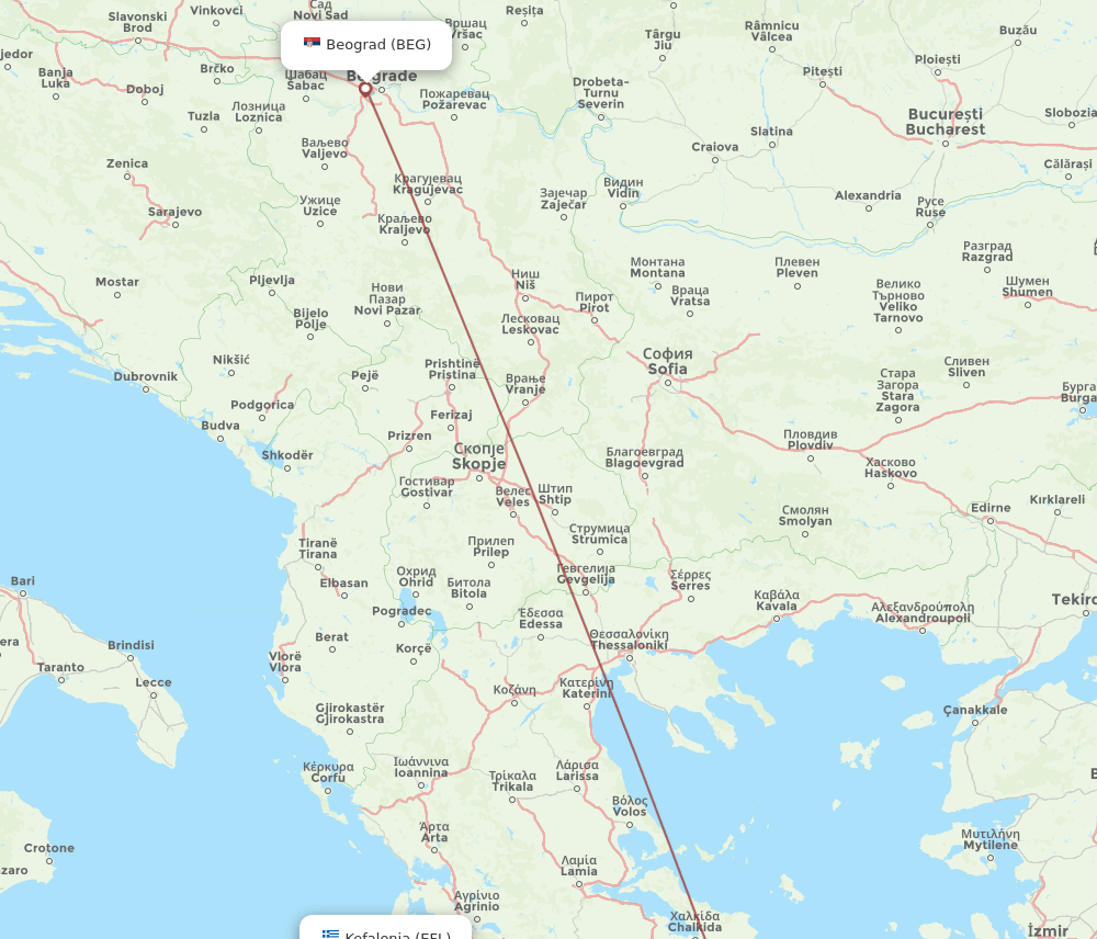 BEG-EFL flight routes