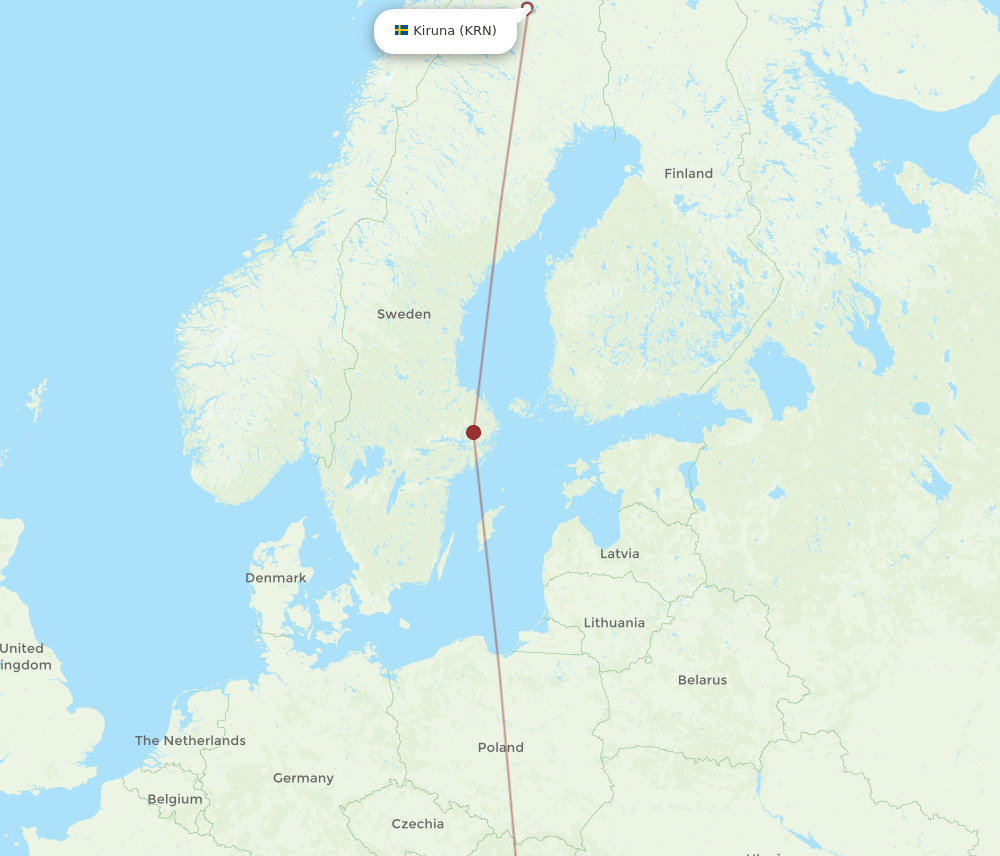 BEG-KRN flight routes