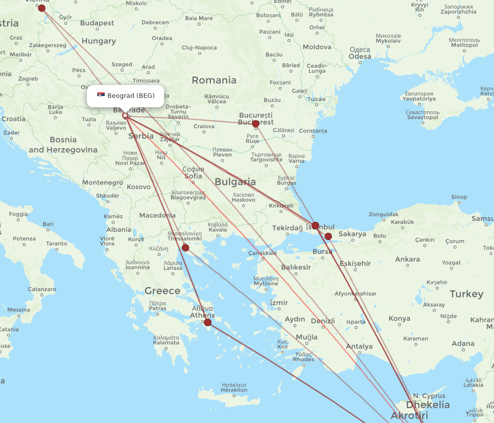 BEG-TLV flight routes