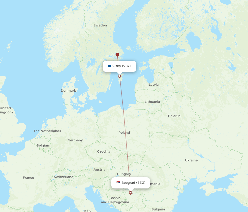 BEG-VBY flight routes