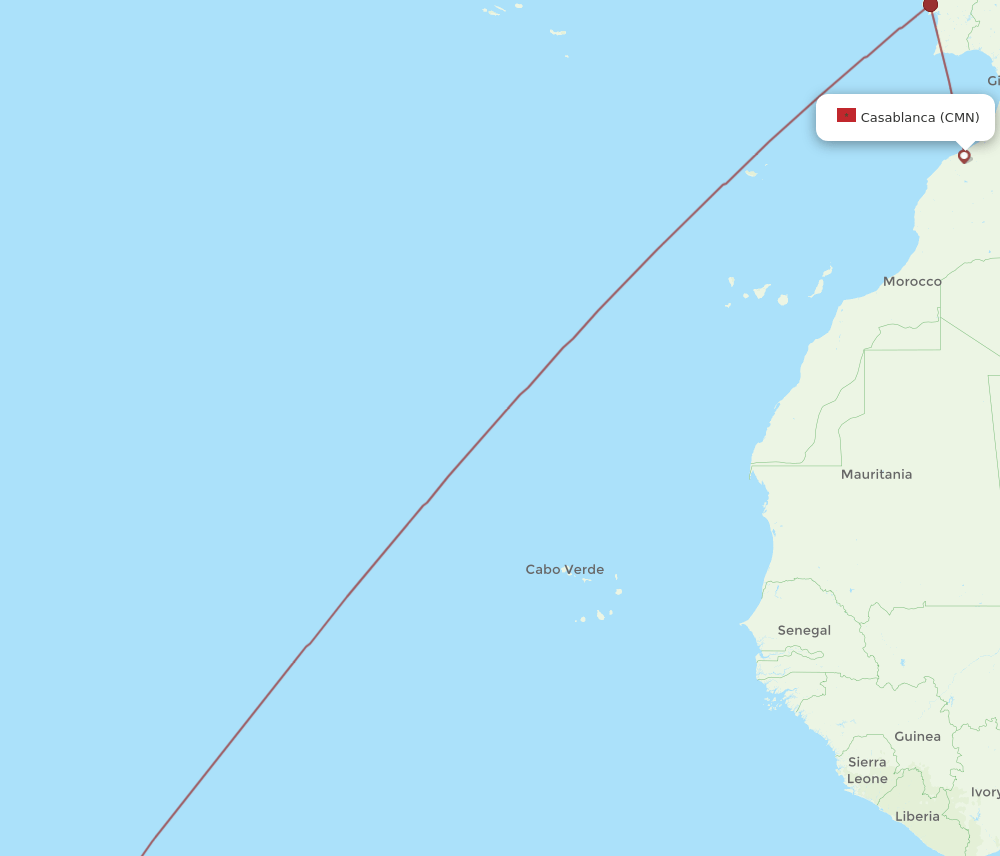 BEL to CMN flights and routes map