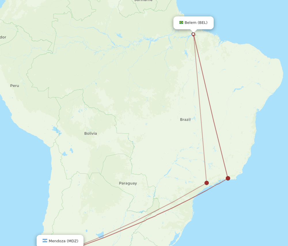 BEL-MDZ flight routes