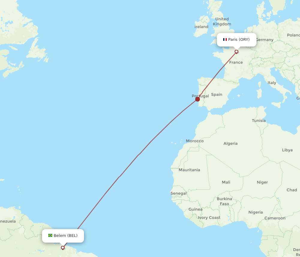 BEL-ORY flight routes