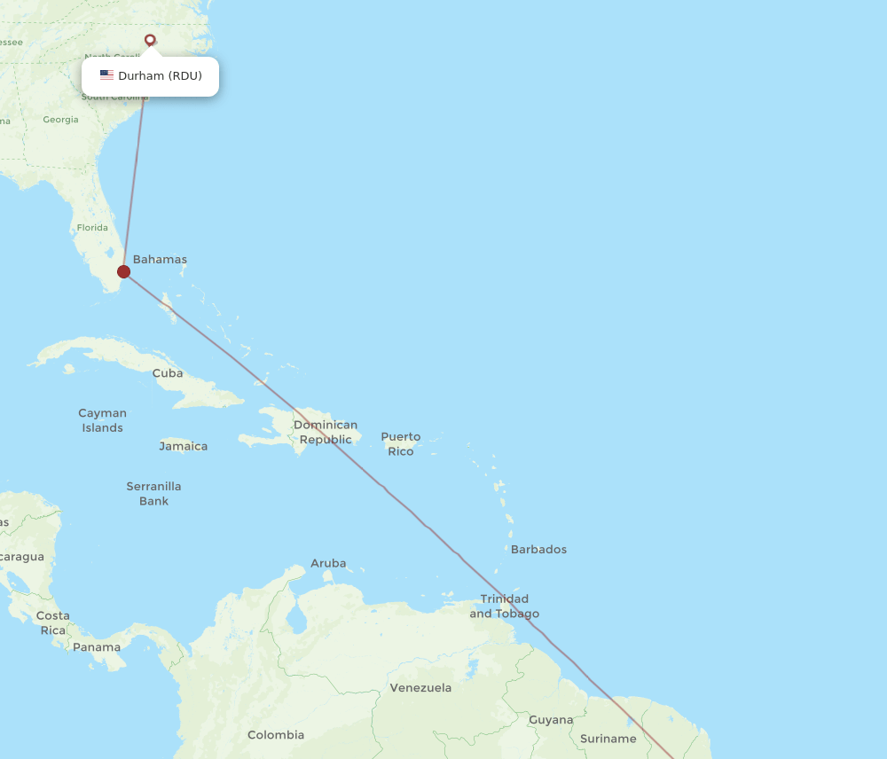 BEL-RDU flight routes