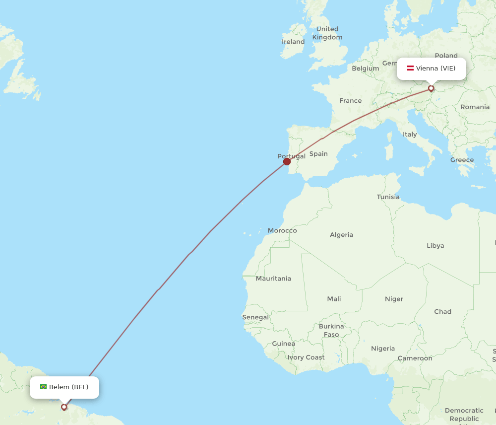 BEL-VIE flight routes