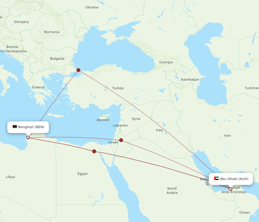BEN-AUH flight routes