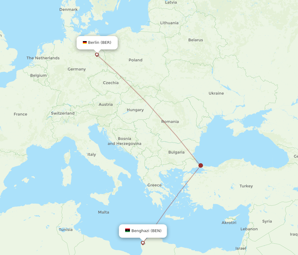 BEN-BER flight routes