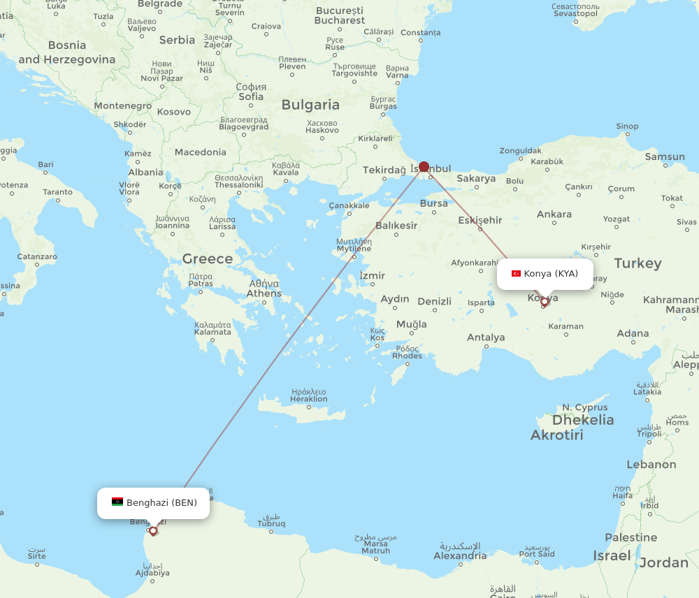 BEN-KYA flight routes
