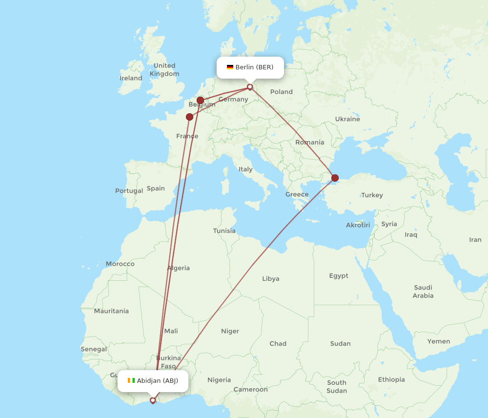 BER-ABJ flight routes